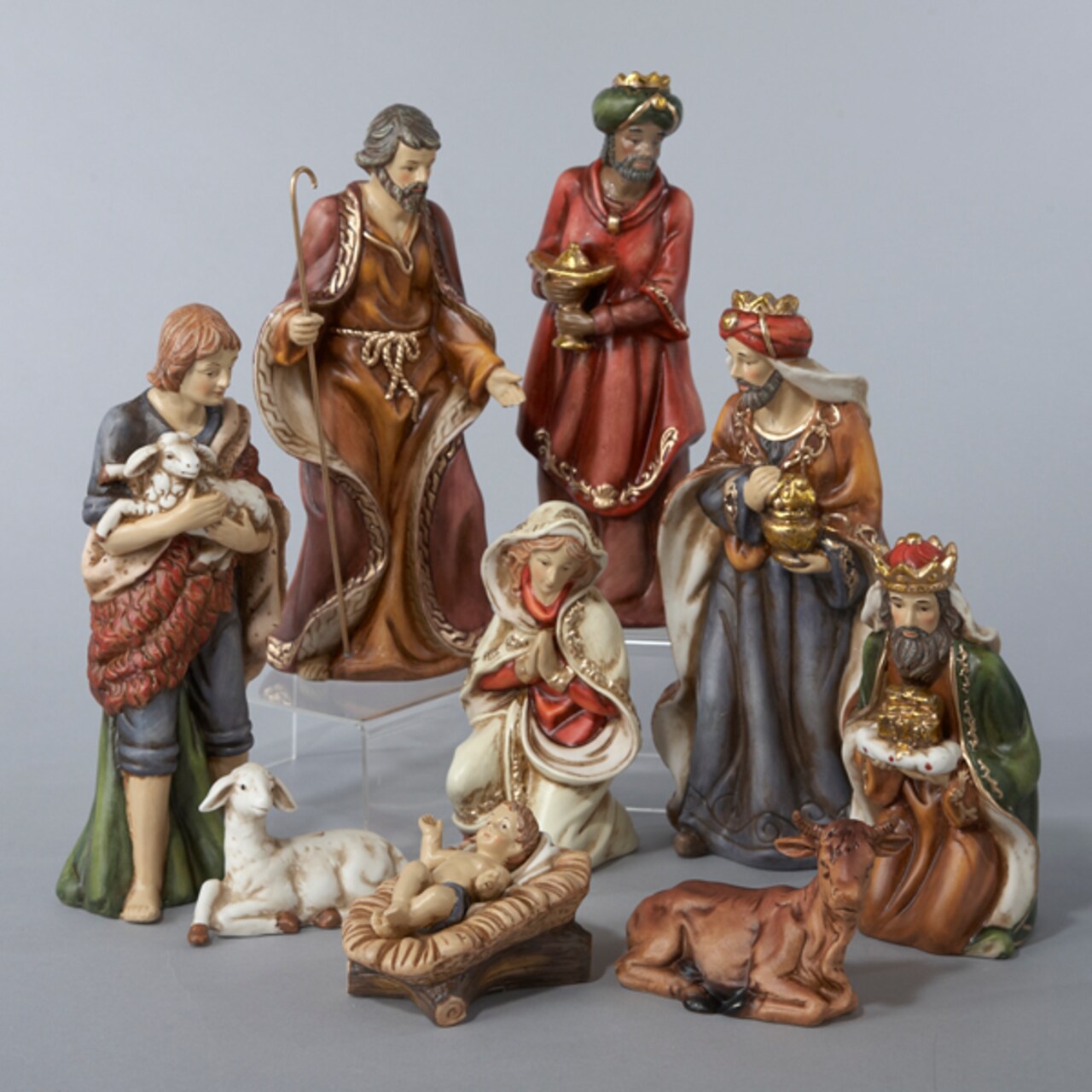 KSA 9-Piece Classical Porcelain Christmas Nativity Figure Set